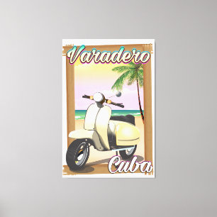 Varadero Cuban  scooter poster Canvas Afdruk