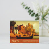 Varanasi India Painting Briefkaart (Staand voorkant)