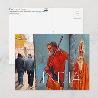 Varanasi, India Reisansichtkaart Briefkaart