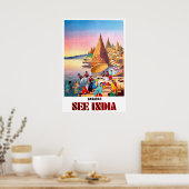 Varanasi, India, rivier de Ganges Poster (Keuken)