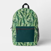 Varen bladeren allover patroon met groene zak bedrukte rugzak (Voorkant)