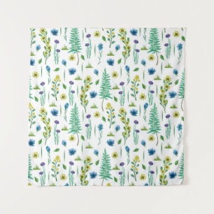 Varen Bloemen Naadloos Natuur Patroon Wandkleed