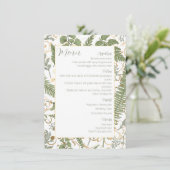 Varen bloemenpatroon menu (Staand voorkant)