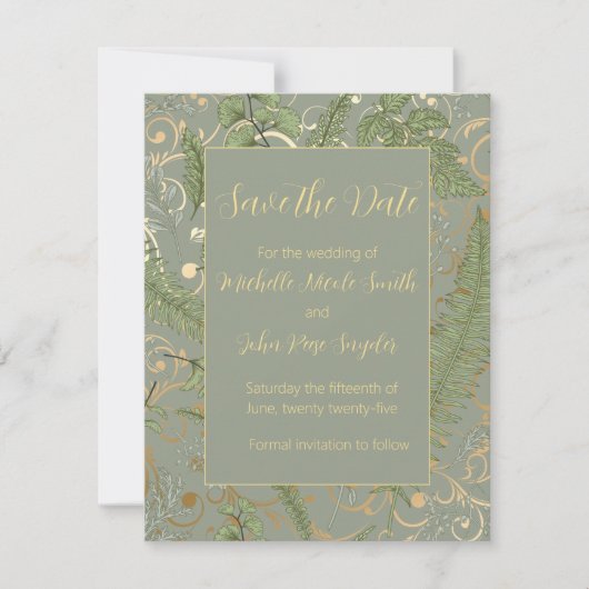 Varen bloemenpatroon save the date (Voorkant)