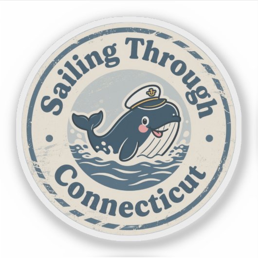 varen door Connecticut Whale Sticker (Voorkant)