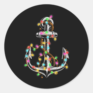 Varen Kerstverlichting Anker Santa Zeilen Ronde Sticker