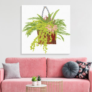 Varen Klimop Hangende Plant Botanische Illustratie Canvas Afdruk