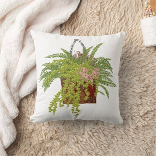 Varen Klimop Hangende Plant Botanische Illustratie Kussen