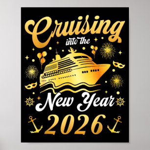 Varen naar 2026 Oud en Nieuw cruisevakantie M Poster