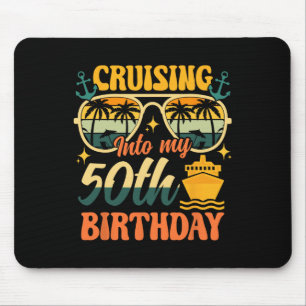 Varen naar mijn 50e verjaardag 50 jaar oud cruise muismat