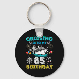 Varen naar mijn 85e verjaardag Cruise 85 jaar oud Sleutelhanger