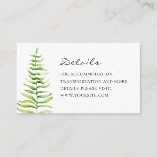 Varen trouwgegevens. Waterverf Woodland Botanisch Informatiekaartje