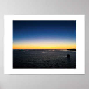 Varen vanaf de haven Sunset Color Photography Poster