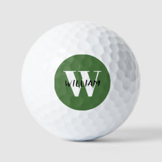 varenblad | Elegante zwarte naam en wit Initiaal Golfballen