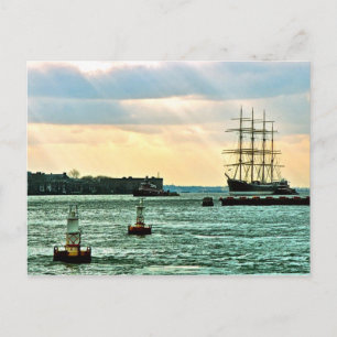 Varend schip Peking onder slepen Briefkaart
