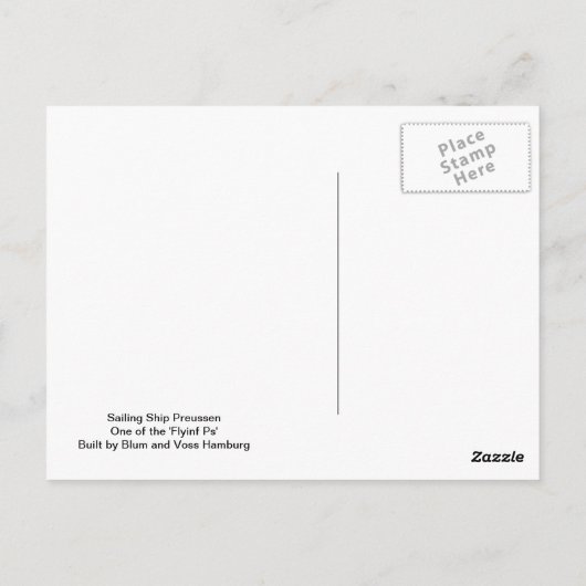 Varend schip Preussen op zee Briefkaart (Achterkant)