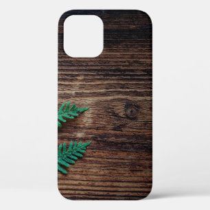 Varenplant hout kleine varen grunge iPhone 12 hoesje