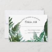 Varens Bos Loof Blad Groene RSVP Huwelijk Kaart (Voorkant)