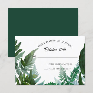 Varens Bos Loof Blad Groene RSVP Huwelijk Kaart