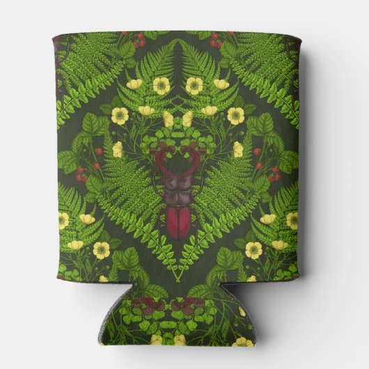 Varens en halskevers, groene bladeren blikjeskoeler (Achterkant)