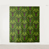 Varens en halskevers, groene bladeren wandkleed (Voorkant)