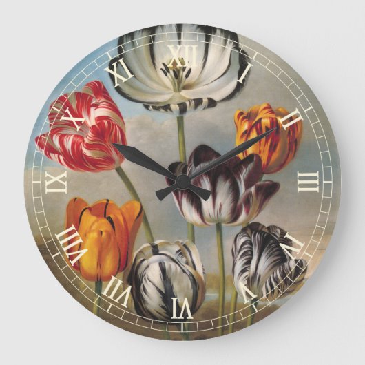  variabele Tulip Flowers in een landschap Grote Klok (Voorkant)