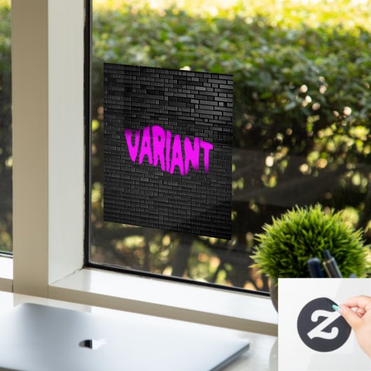 VARIANT Graffiti Roze Venster Cling Raamsticker (Kantoor)