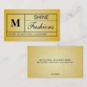 Variatiemarge van het Monogram Raster: gouden grij Visitekaartje (Voorkant / Achterkant)