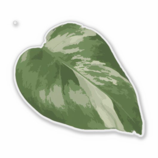 Variegated Monstera Sticker – Clear Cut Leaf (Devant)