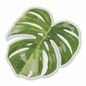 Variegated Monstera Sticker – Clear Cut Leaf (Voorkant)