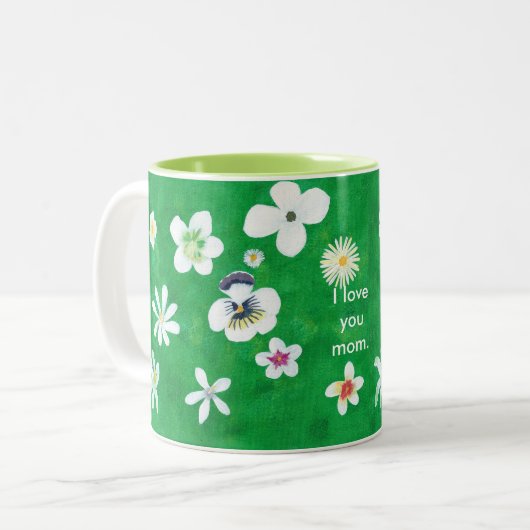 Variété Fleurs blanches Je t'aime Maman Mugs (Devant gauche)
