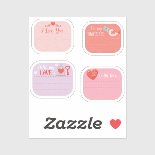 Variété I Loety You Sticky Note Stickers (Feuille)