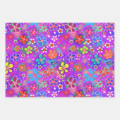 Variëteit Bright Boho Doodle Flowers Inpakpapier Vel (Voorkant)