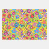 Variëteit Bright Boho Doodle Flowers Inpakpapier Vel (Voorkant 3)
