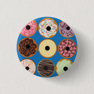 Variëteiten van donuts ronde button 3,2 cm