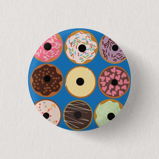 Variëteiten van donuts ronde button 3,2 cm (Voorkant)
