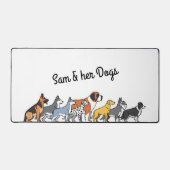 Various Dog Breeds in a Row Bureaumat (Voorkant)