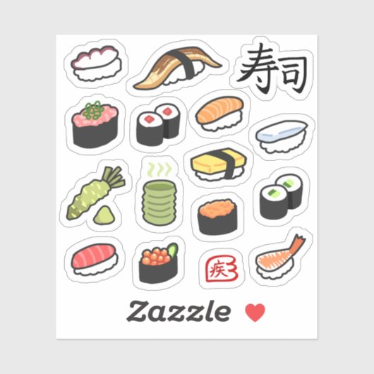 Various Sushi Sticker (Vel)