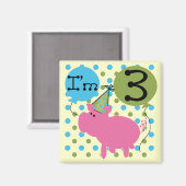 Varken 3e verjaardag Tshirts en geschenken Magneet (Voorkant / Achterkant)