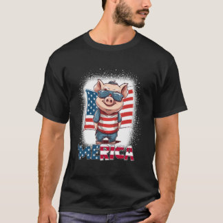 Varken 4 juli Patriottisch Amerika Vlag T-shirt