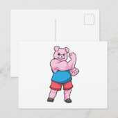 Varken als bodybuilder met grote bovenarm briefkaart (Voorkant / Achterkant)