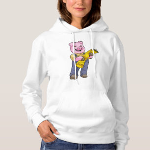 Varken als boer met stro hoodie
