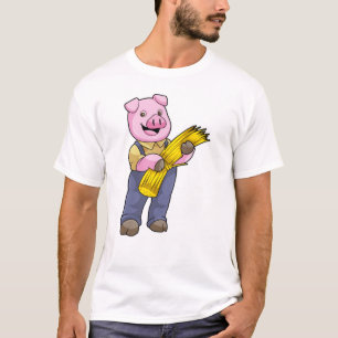 Varken als boer met stro t-shirt