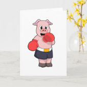 Varken als bokser bij boksen kaart (Gele Bloem)