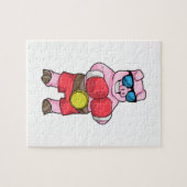 Varken als Boxer met Boxing-handschoenen Legpuzzel (Horizontaal)