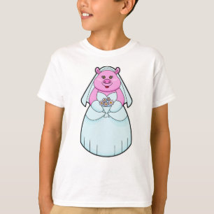 Varken als bruid met sluier t-shirt