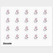 Varken als Chef met snoer en rok Ronde Sticker (Vel)