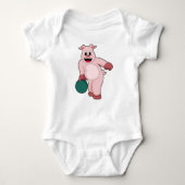 Varken bij Bowling met Bowling-bal Romper (Voorkant)