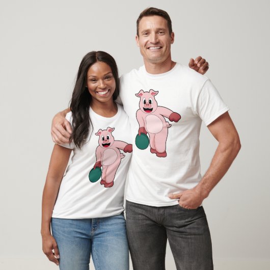 Varken bij Bowling met Bowling-bal T-shirt (Unisex)