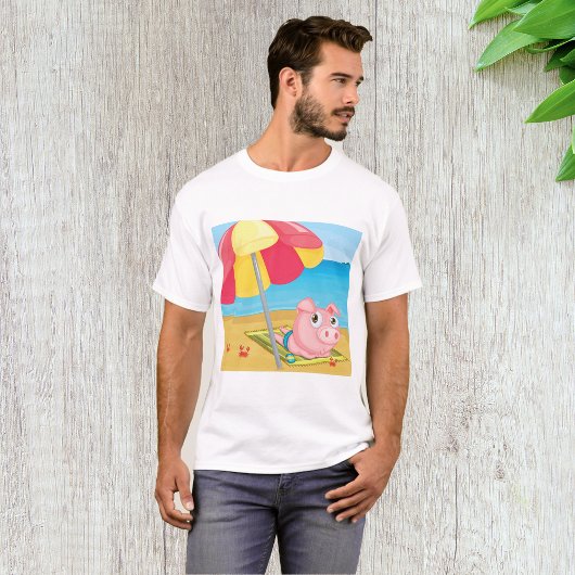 Varken bij de Mannen T-shirt van het strand